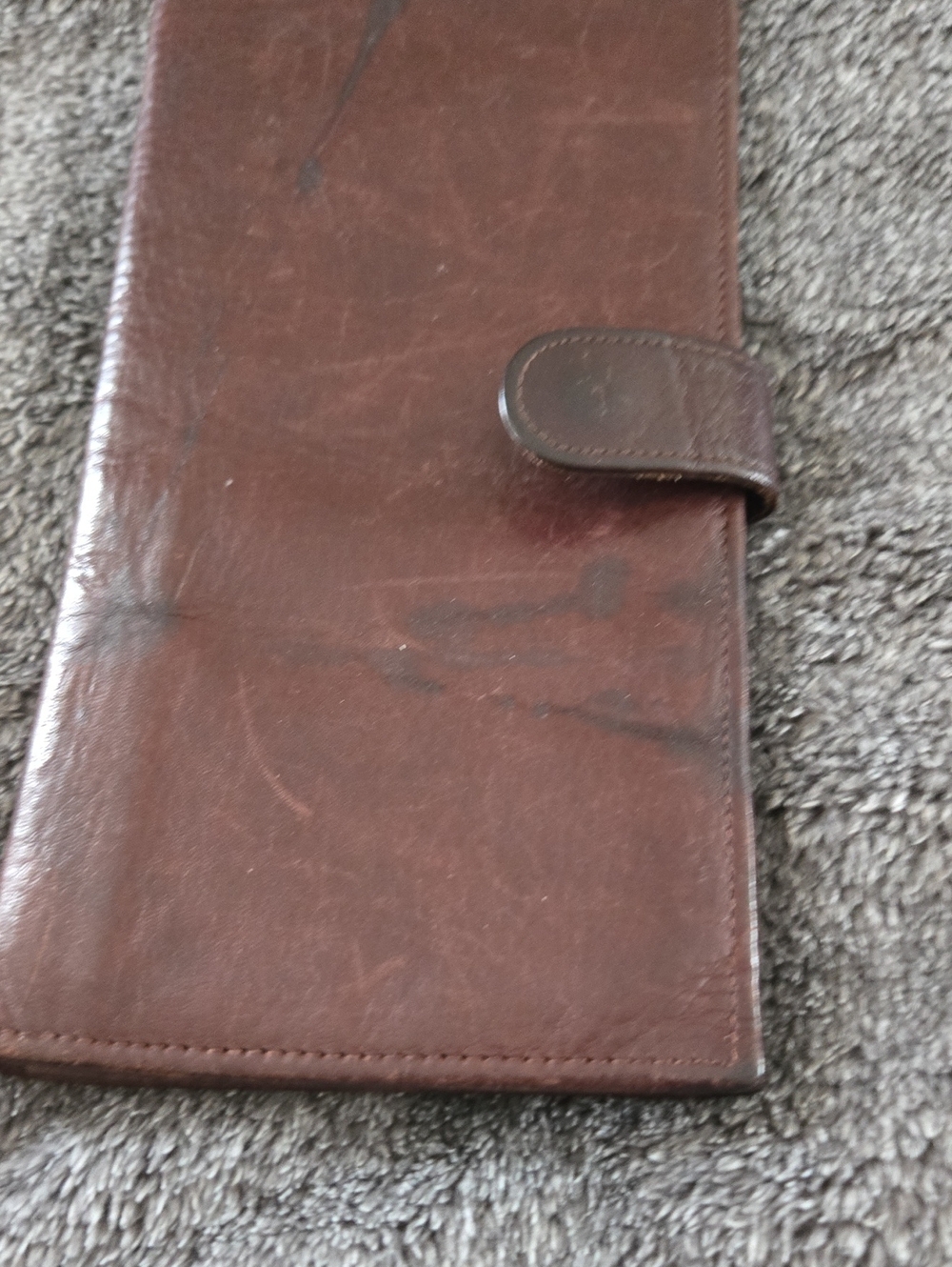 Brown Leather Snap Clutch Wallet